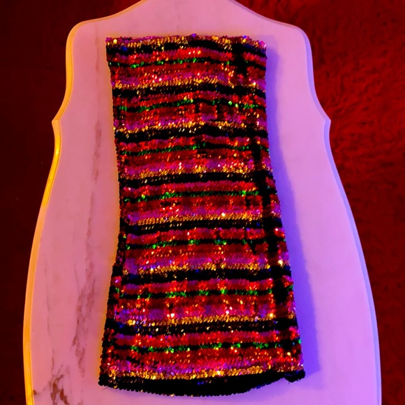 Sequin strapless party tube dress - Picture 2 of 3
